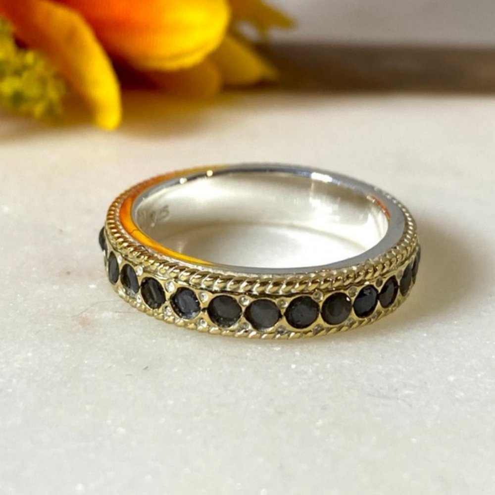 Anna Beck Grey Sapphire Pave Stacking Band SZ 7